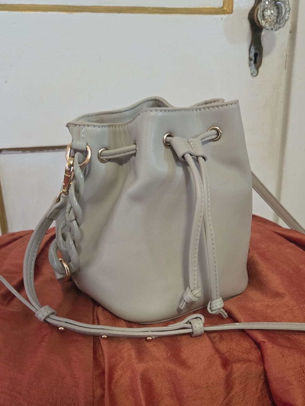 Sophie Drawstring Bucket Bag in Black